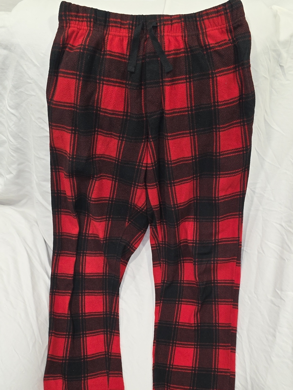 Avalanche Red & Black Plaid Kids Fleece Pajama Bottoms